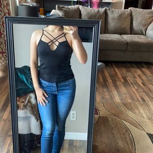 Strappy black top